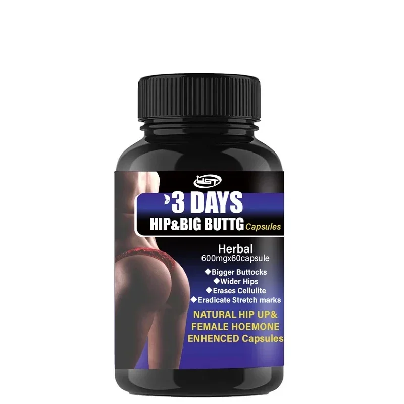 Hip Lifting, Natural Herbal Ingredients and Vitamins, Including Ginseng, Cinnamon, Hawthorn, Etc. -60 Capsules