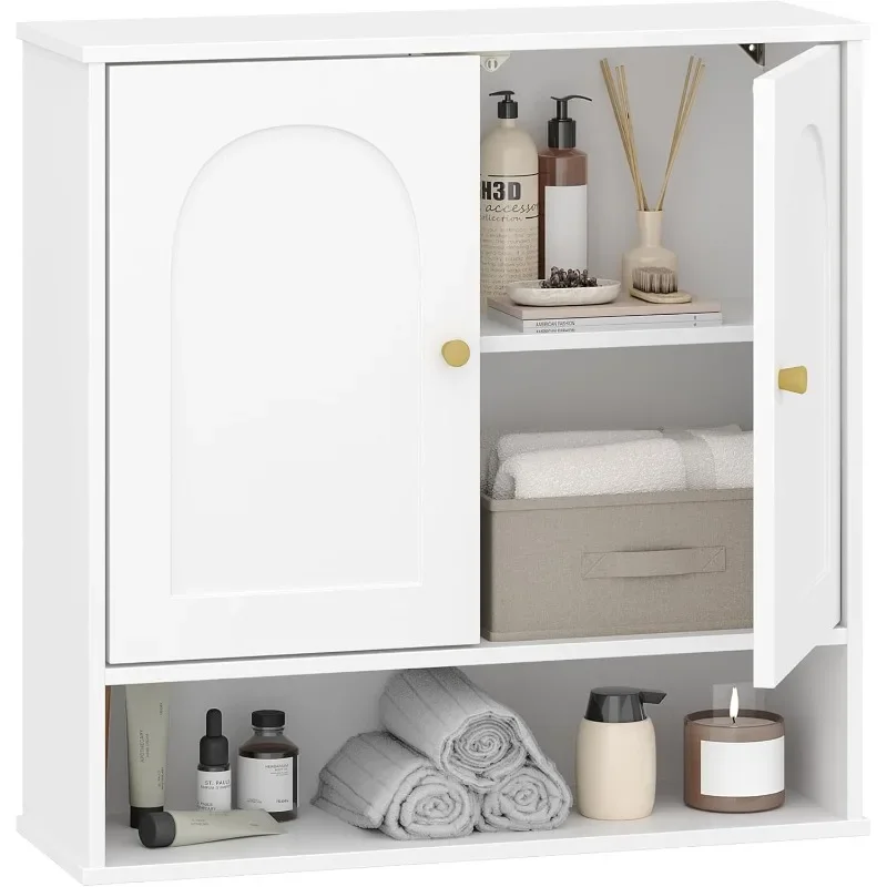 Bathroom Wall Mounted Locker with Adjustable Shelves, Medicine Cabinet, Wall Mounted Toilet Locker