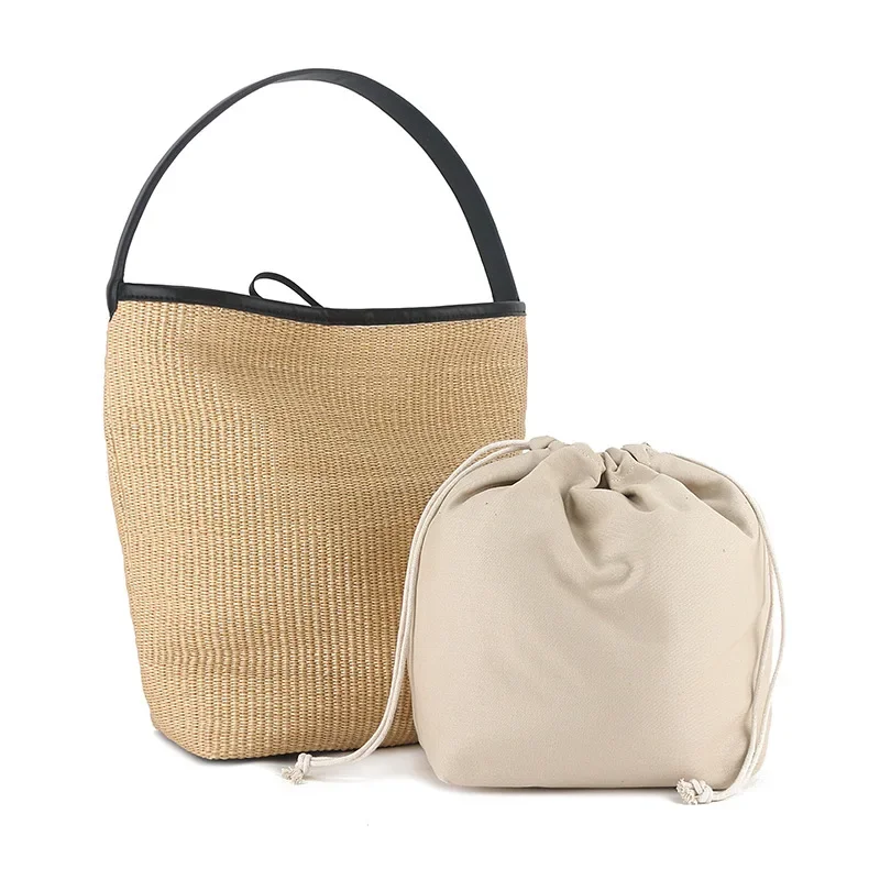 

2025 Braided Straw Crossbody Bucket Bag for Women Casual Outdoor Travel Beach Shoulder Bag Trendy Lightweight Summer Purse