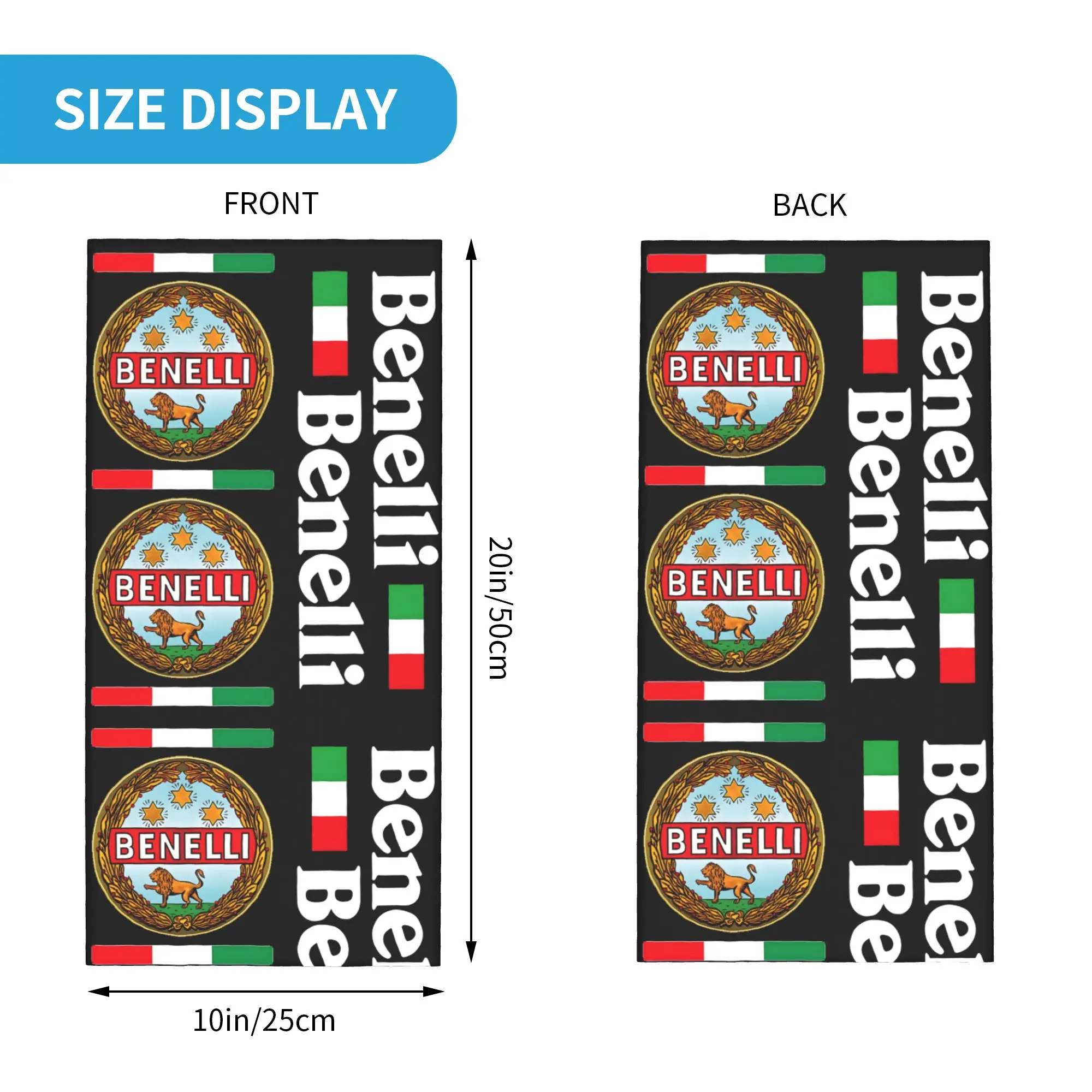 Custom B-Benellis Vintage Motorcycles Italy Bandana Neck Warmer Women Men Winter Ski Hiking Scarf Gaiter Racing  Face Cover
