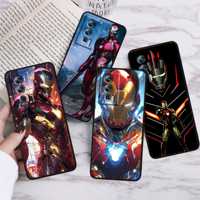 

Marvel Iron Man Art For Xiaomi Redmi 9A 9C 9AT 10C 9 9T 10 12C 13C 8 12 K60 A1 A3 K50 K70e 5G Black TPU Phone Case
