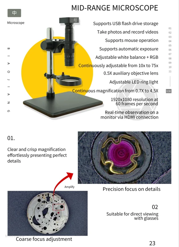 Mikroskop Elektron Logam Berkualitas Tinggi TLF untuk Perbaikan Jam Tangan, Alat Pengamatan Bagian Jam Tangan, Mikroskop Ponsel untuk Perbaikan
