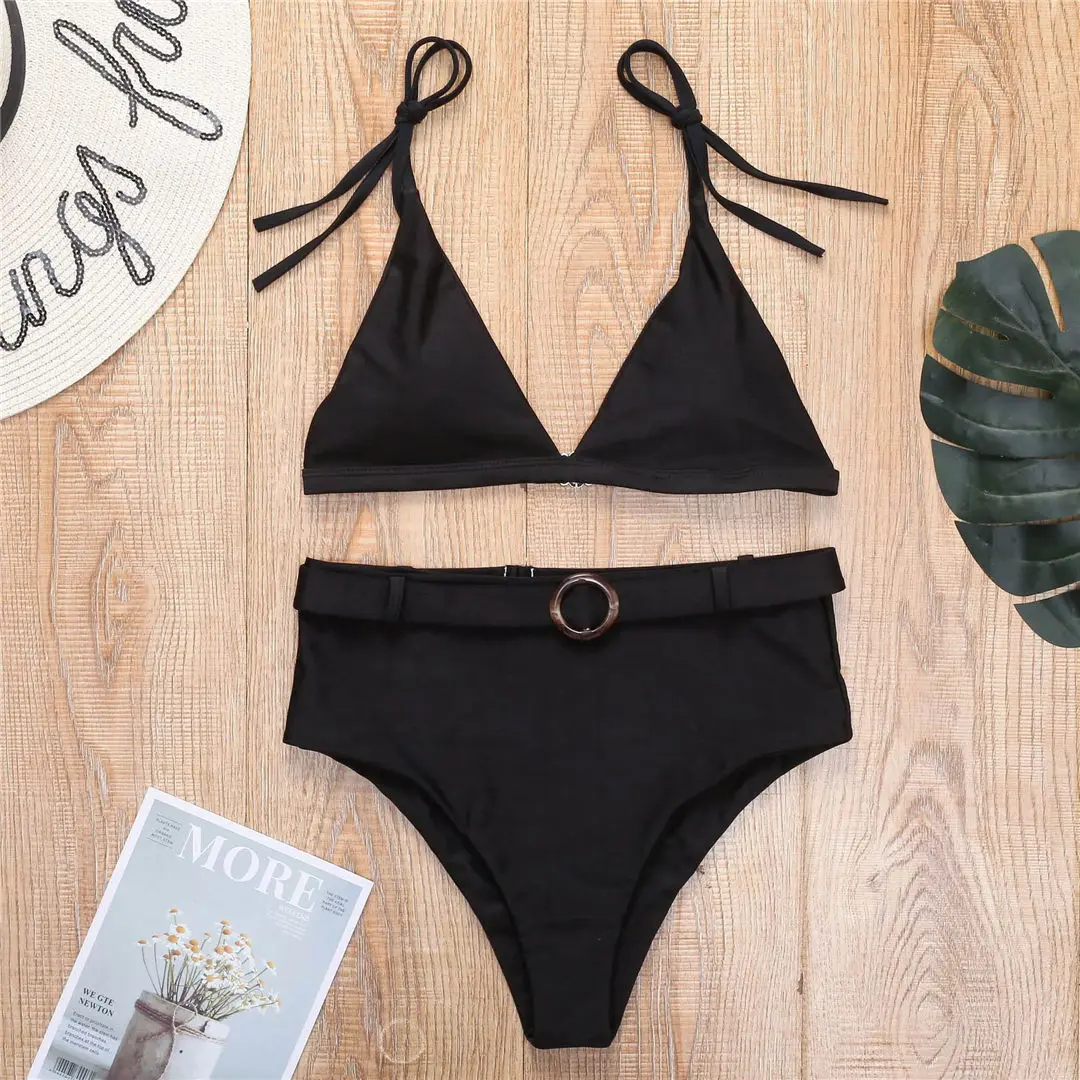 4 Farben Damen-Badeanzug High-Waist-Bikini 2026 Damen-Bademode Zweiteiliges Bikini-Set mit Gürtel Badeanzug Schwimmanzug V2359 – Detail 19