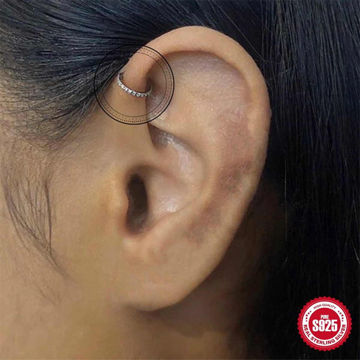 Aide 925 Sterling Silver 1pc Geometry Multi Piercing Stud Earrings For Women K Gold Simple Elegant Tassel Jewelry Gift Pendiente