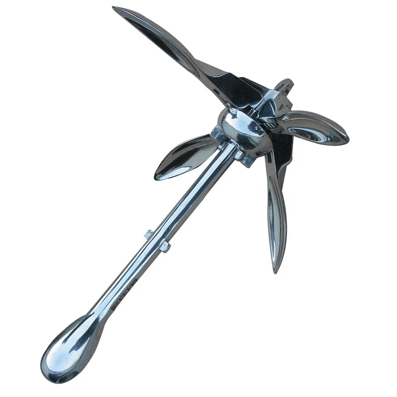 mirror polished shipping marine hardware fiffings stainless steel grapnel/folding anchor