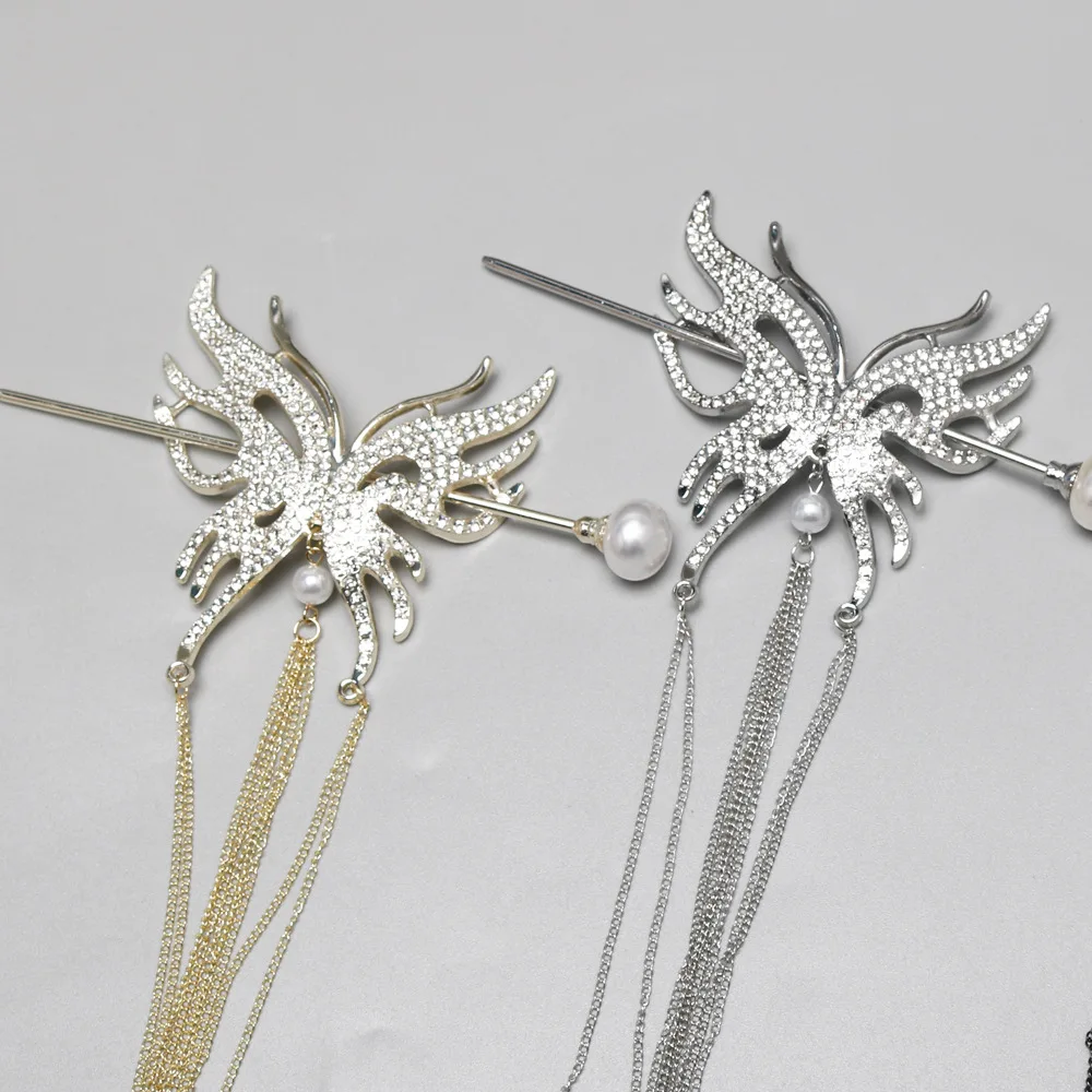 Long Tassel Butterfly Metal Hairpin For Women Hair Stick Hair Clip Costume Chinese Hanfu Hair Accessories Hair Pins Gift