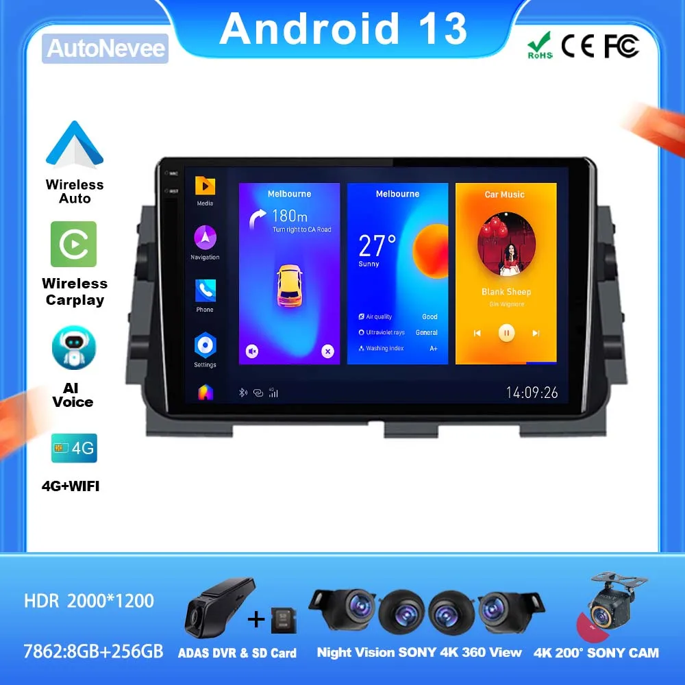 

Android For NISSAN MICRA KICKS 2017 - 2019 Car Player Auto Radio GPS Video Navigation Dash Cam No 2din DVD HDR QLED 5G Head Unit