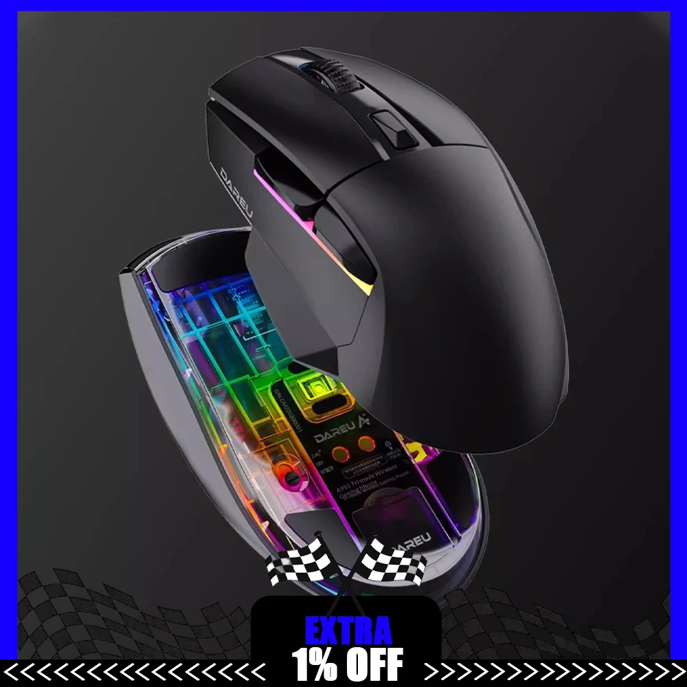 

Игровая мышь DAREU A955 с датчиком AIM WL, 300IPS, 12000DPI, 80 миллионов прозрачных микроподвижений, для ПК-аксессуаров
