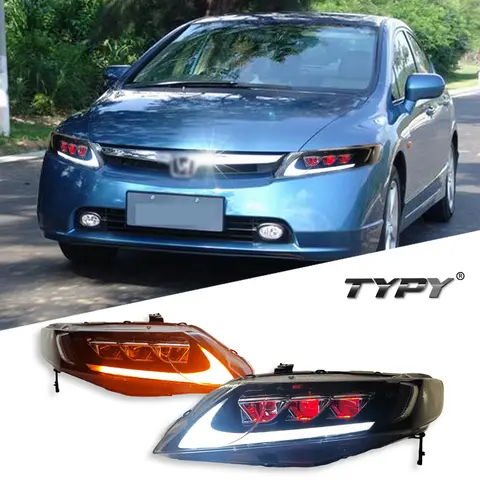 TYPY Car For Honda Civic 8th Headlight 2006-2011 Upgrade Modified to New DRL Dynamic Turn Signal LED Headlight Auto Accessories
