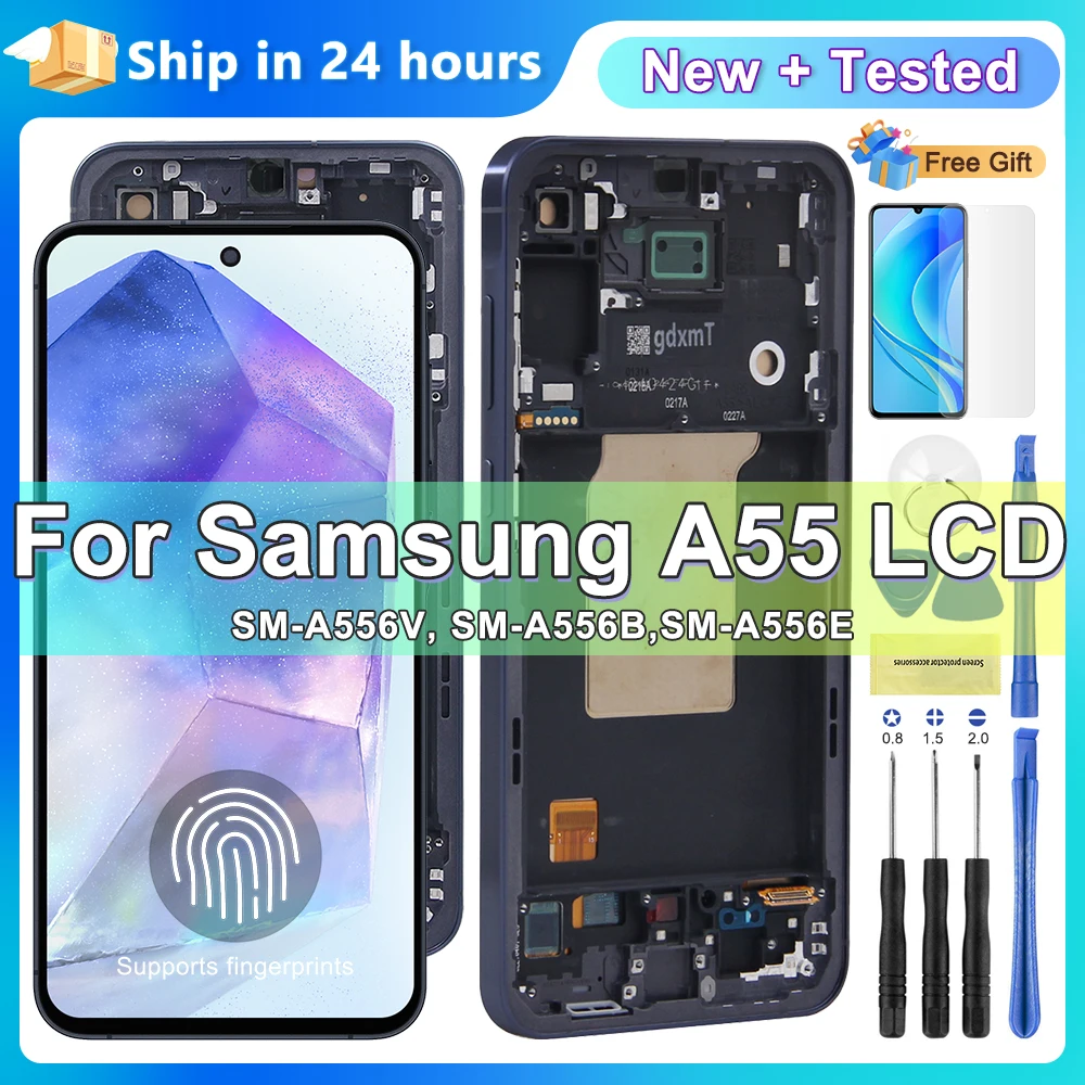 6.6\'\' Super AMOLED For Samsung A55 5G LCD A556U A556B A5560 Display Touch Screen Digitizer For Samsung A556E LCD Replacement