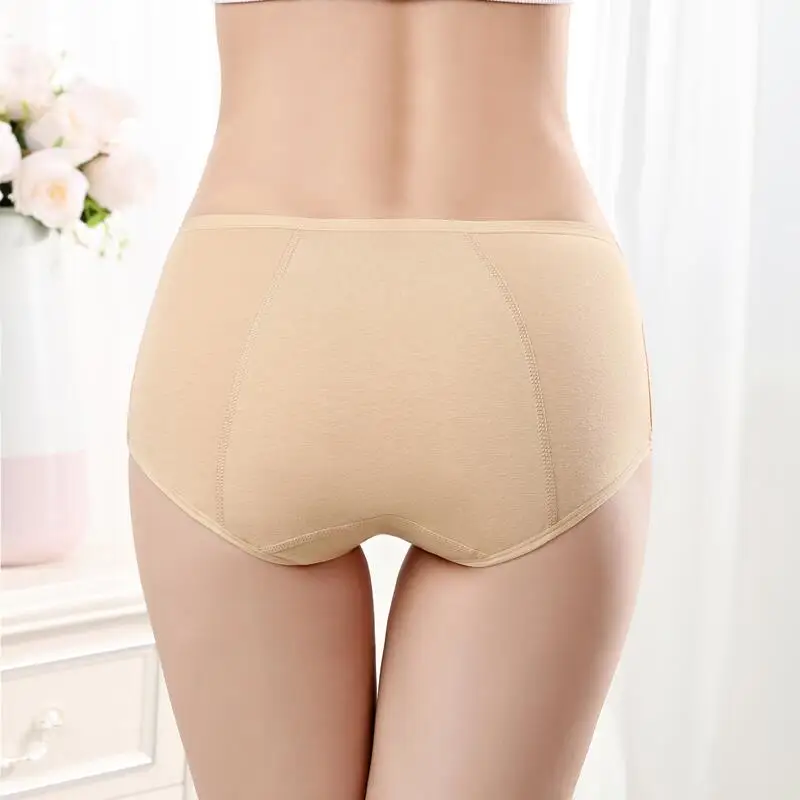 Menstrual Panties Briefs CottonLeakproof Waterproof For Women Short One-piecesmenstrual Middle-WaiWomanfancyUnderwearSize xl xxl