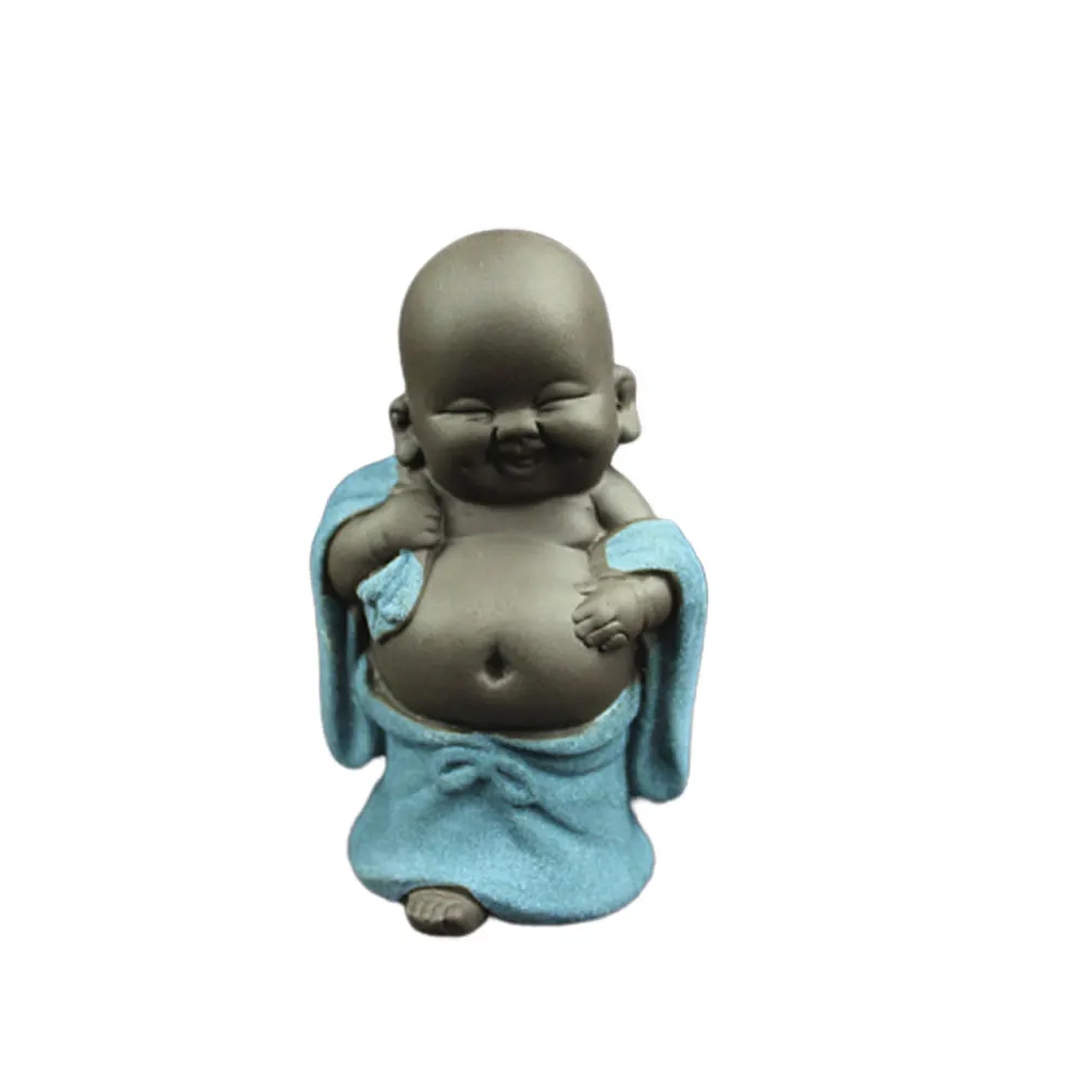

Tea Pet Sitting Buddha Statue Ceramic Hand Carved Craft Ornament Home Office Desk Fengshui Buddha Decor Classic Maitreya