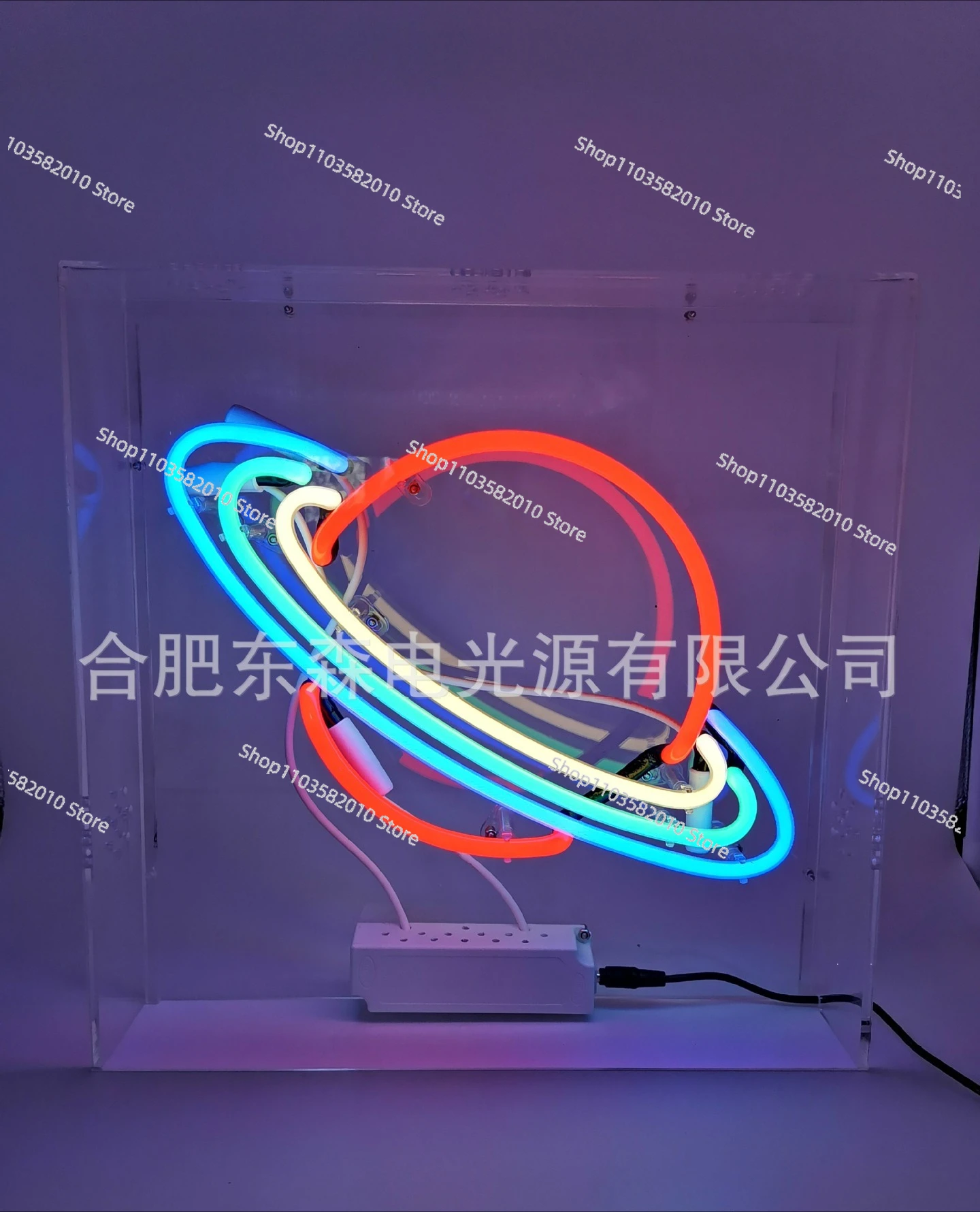 Neon Ring of Saturn sign box, acrylic box, Saturn ring neon sign
