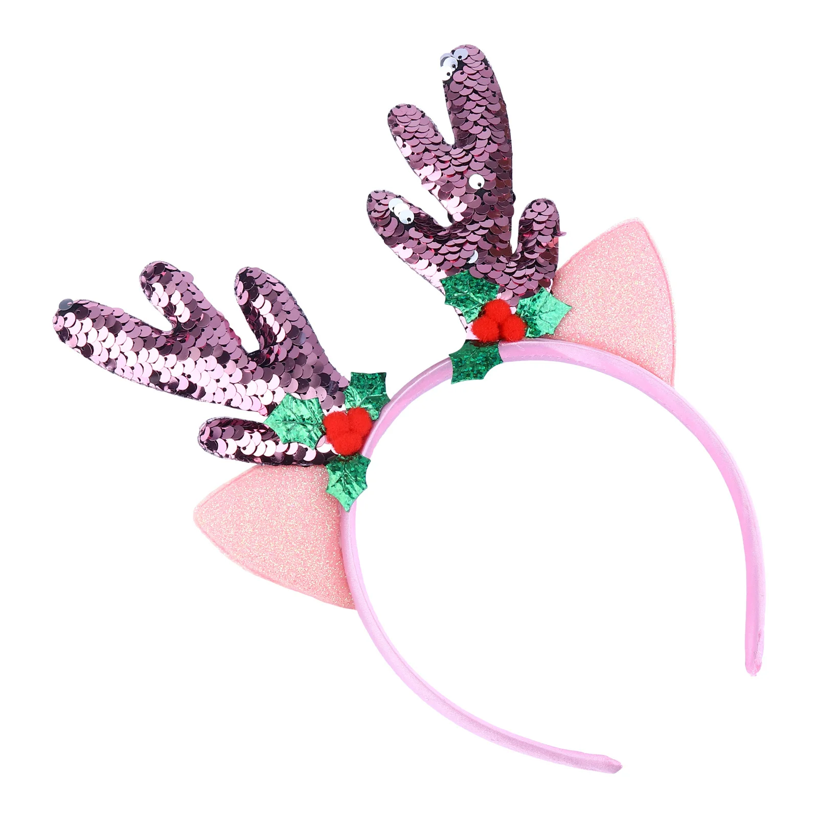 عيد الميلاد الرنة قرن الوعل عقال الأيائل آذان هيرباند ملحقات الحفلات عيد الميلاد الترتر أغطية الرأس قرن الوعل الشعر هوب عيد الميلاد هيرباند #3