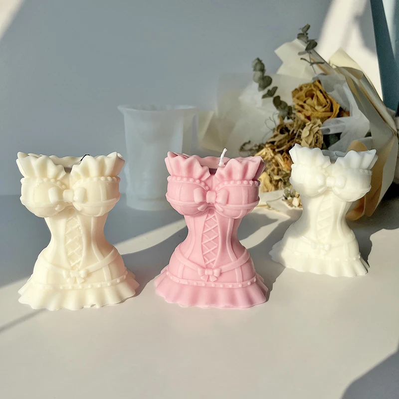 Corset Silicone Corset Top Mold Woman Dress Mold Silcone Candle Mold Hanmade Soap DIY Skirt Silicone Mould