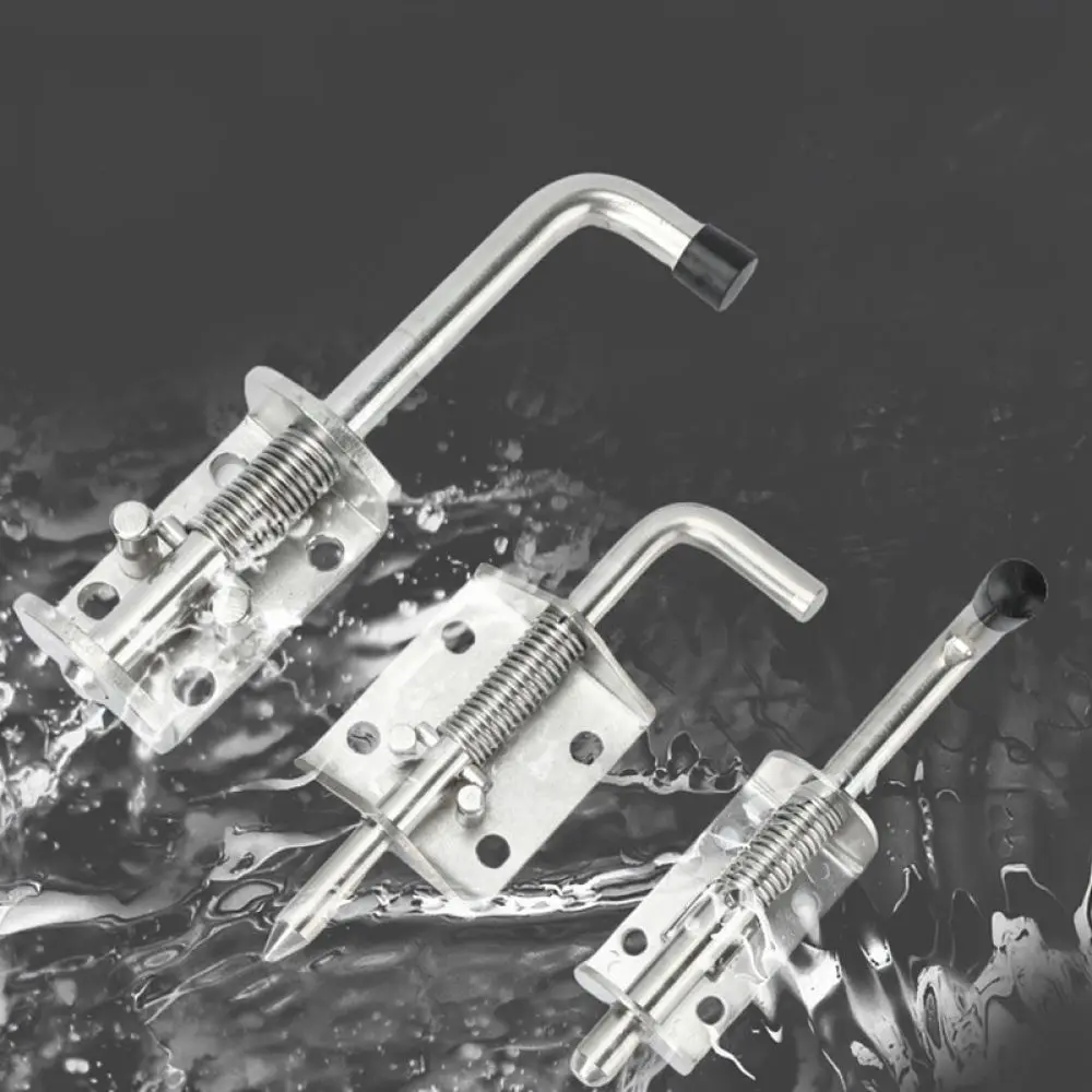 Adjustable Spring Loaded Bolt Hinge Weld On Door Pivot Lock Stainless Steel Gate Latch For Furniture Hardware
