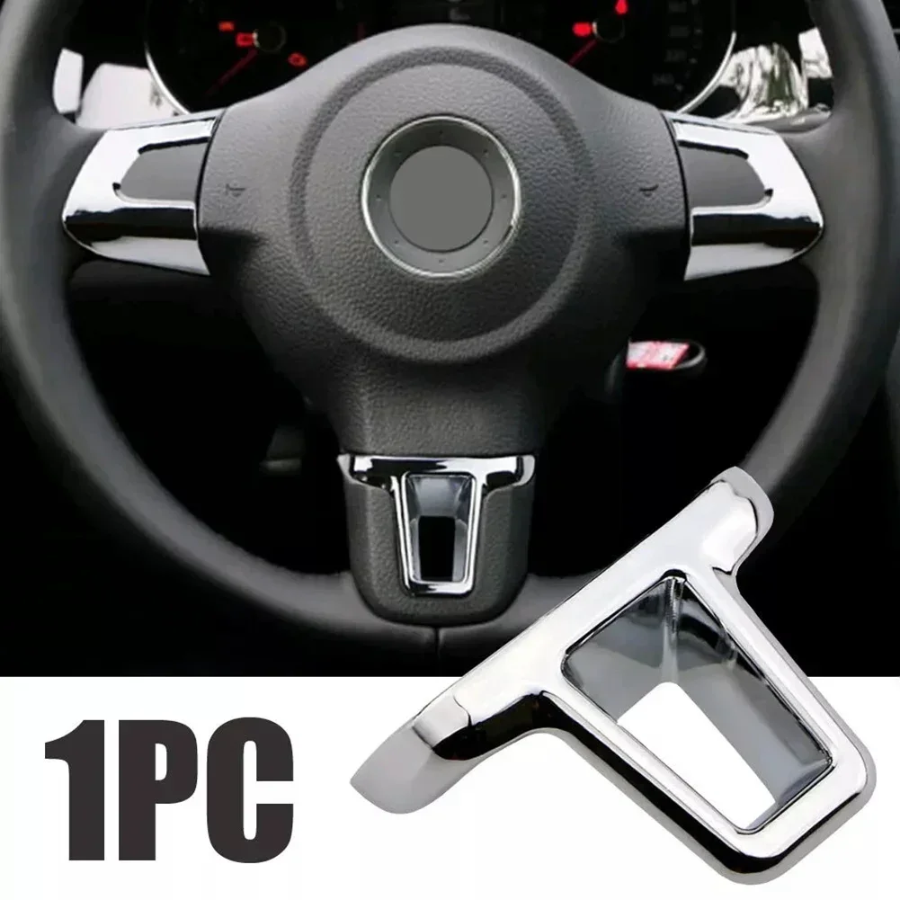 ABS Chrome Car Steering Wheel Sticker Cover Sequin Trim For Golf 6 MK6 MK5 Silver Car Accessories Tools