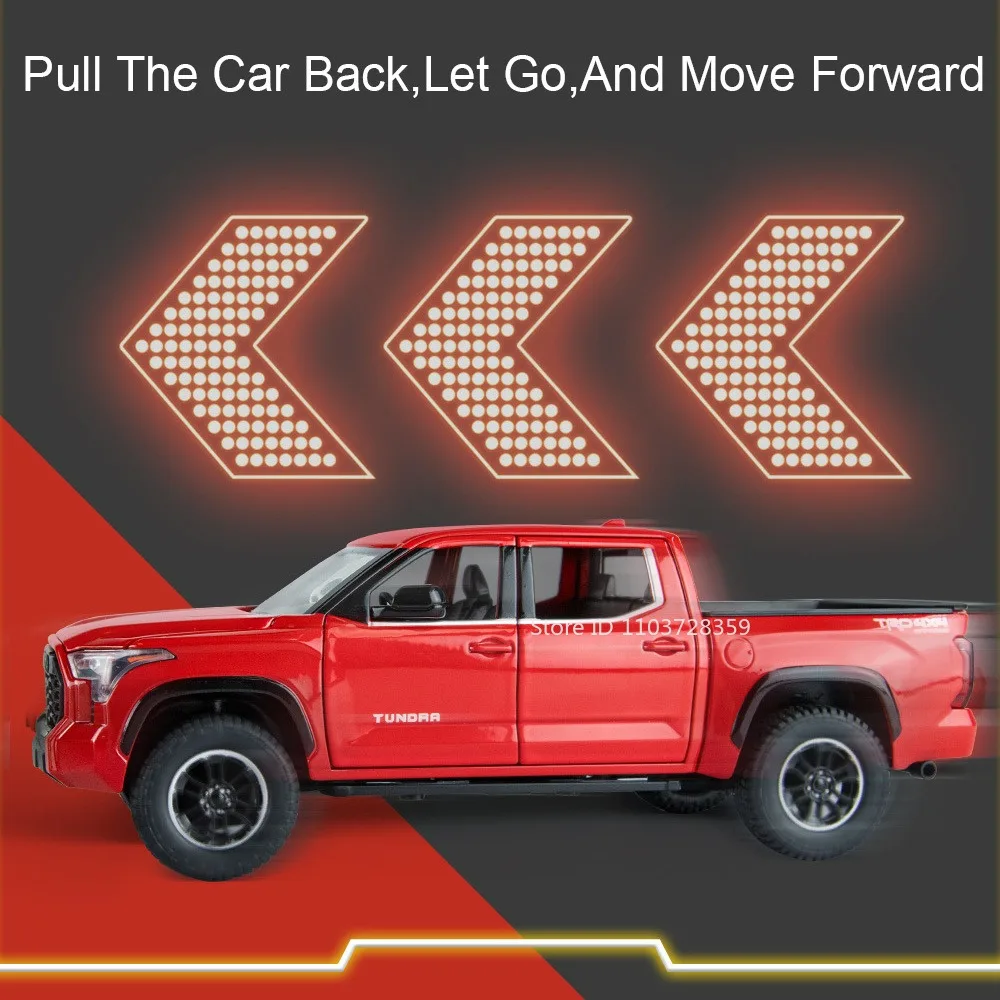 1:24 Tundra FJ Cruiser Speelgoedmodel Auto's Legering Diecast Miniatuur Terreinvoertuigen Geluid Licht Deuren Geopend Trek Kind Geschenken