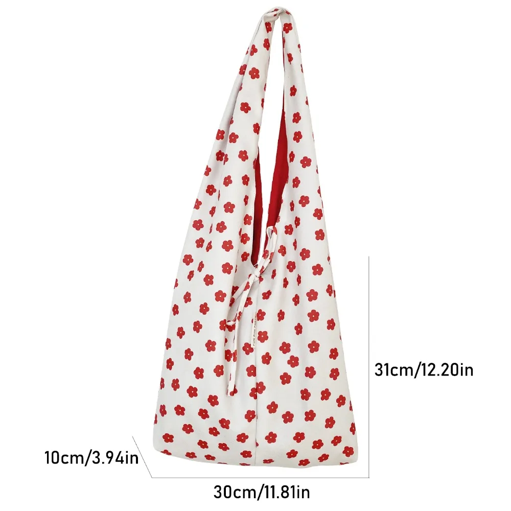 Portable Commute Flower Bag Solid Color Nylon Shopping Bag Large Capacity Tote Korean Style Bag Streetwear