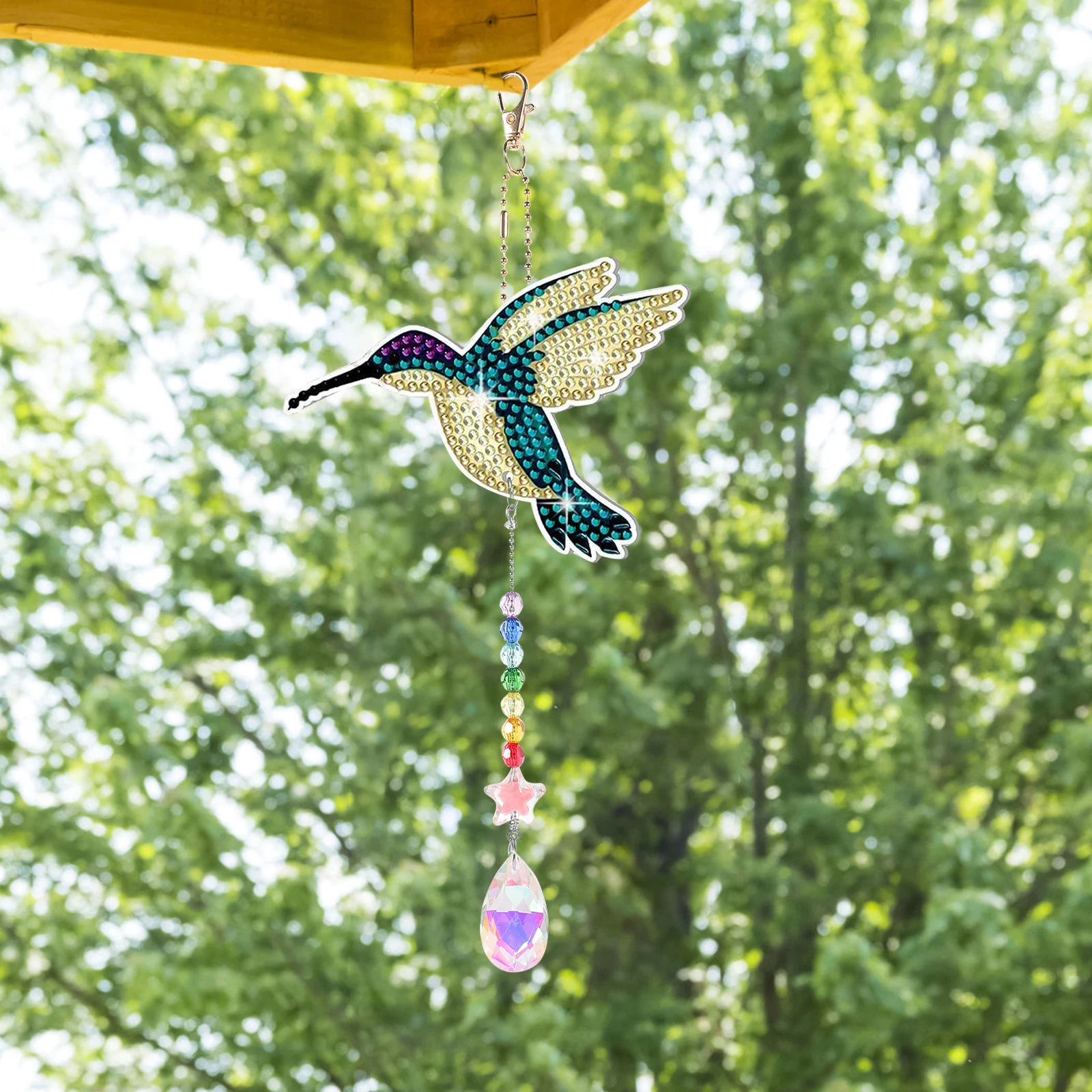 

3pcs Wind Chime Rhinestones Bell nament Acrylic Home Decor DIY Supplies Suncatcher Gifts Bedroom Window Car