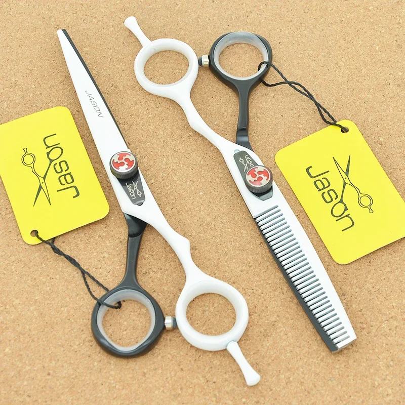 Jason 6 inch Hair Scisors Japan Steel Salon Cutting Scissors Hairdressing Thinning Shears Barber Shop Haircut Supplies A0104D