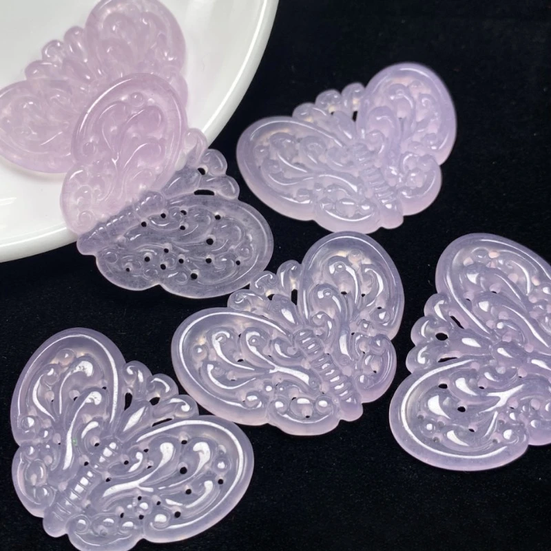 

Purple Hollow Butterfly Earrings DIY Jade Jewelry Earrings Pendant Wholesale 5pcs/lot