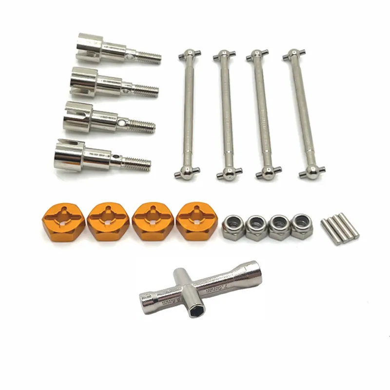 Wheel Axle Cup Dog Bone for SCY 1/16 JJRC Q117 W130 W141 Brushed Motor Metal Upgrade Parts Kit RC Car OP Accessories
