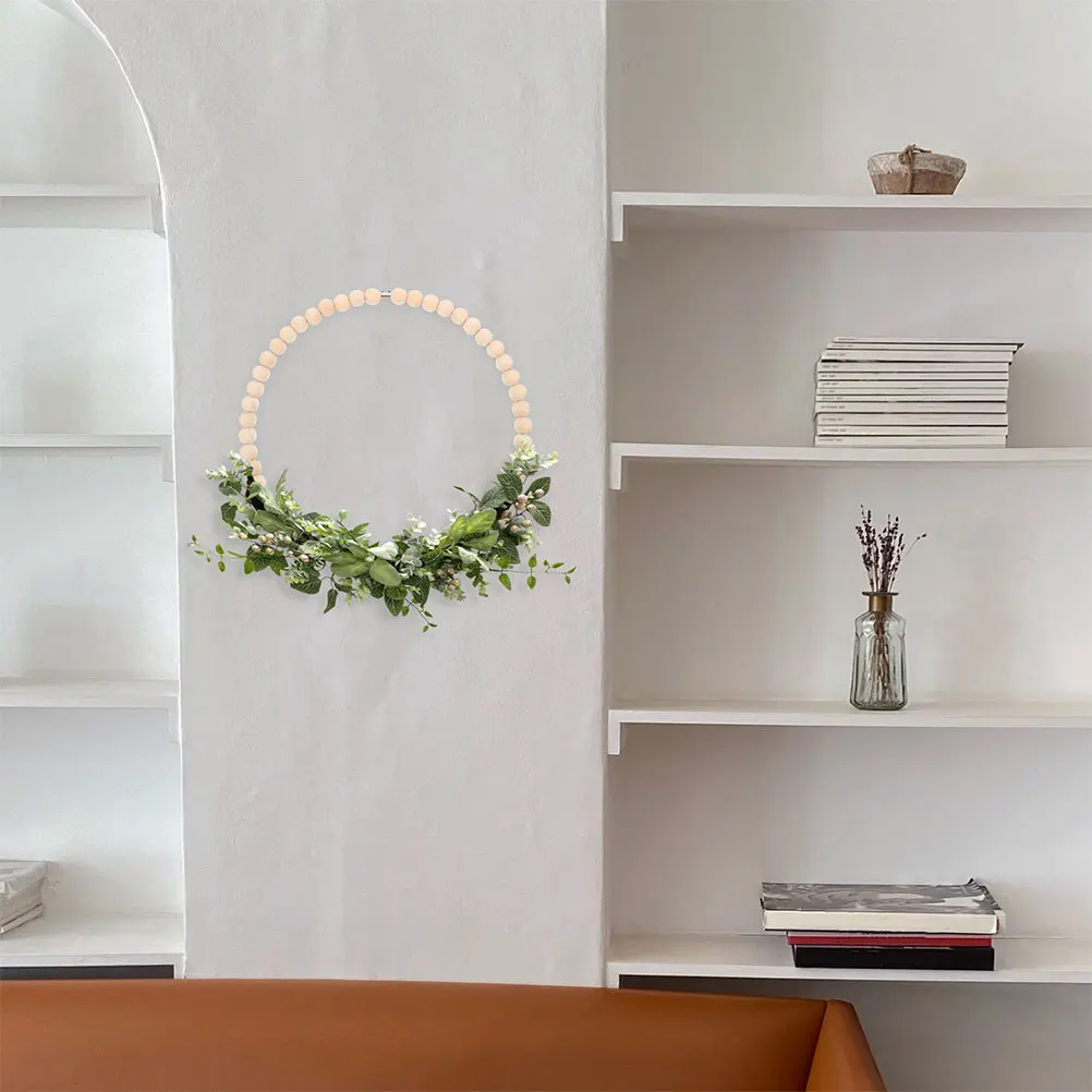 

2Pcs Wooden Bead Wreath Bases Sturdy Durable Beaded Garland for DIY Crafts Wall Hanging Door Decor Holiday Decorations