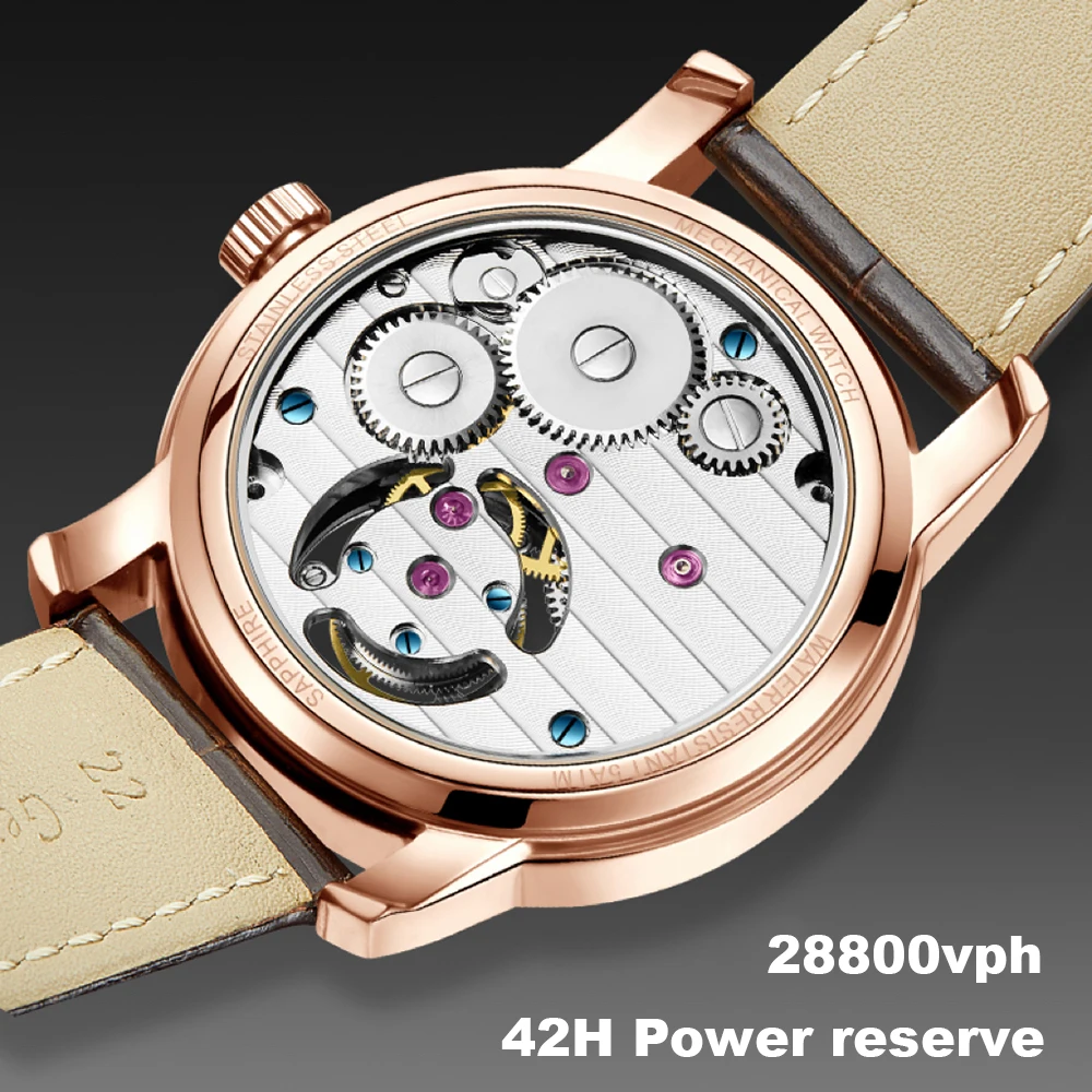 นาฬิกาหรู Tourbillon สำหรับผู้ชายนาฬิกากลไกไขลานนาฬิกาข้อมือธุรกิจ42มม. แบรนด์ชั้นนำนาฬิกา28800vph 2023 loongphx