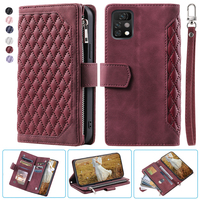 Umidigi A11 Pro Max Fashion Small Fragrance Zipper Wallet Leather Case Flip Cover Multi Card Slots Cover Folio with Wrist Strap