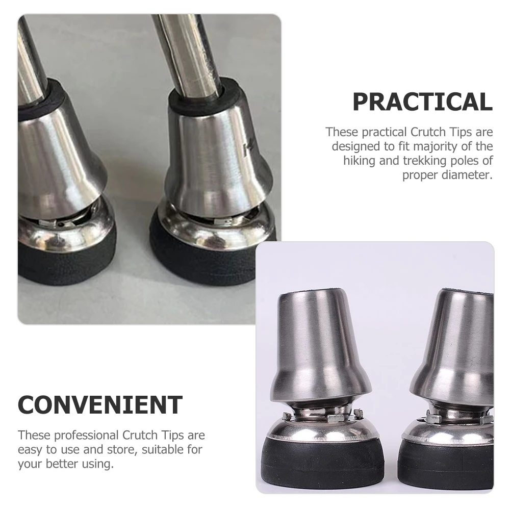 

Anti slip Rubber Cover Cane Tips 19mm Diameter Walking Stick Ends Crutch Accessories Trekking Poles Parts Stability Support