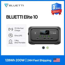 ãRenewãBLUETTI Elite 10 128Wh 200W Mini Power Station LiFePO4 100W USB C Fast Charge Portable Solar Generator for Camping Travel