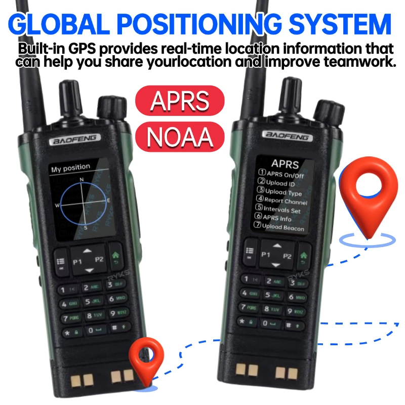 BAOFENG DMR DM-32UV Walkie Talkie GPS 8W Programowanie Nagrywanie Bezprzewodowe skanowanie Częstotliwość Ładowarka typu C UV32
