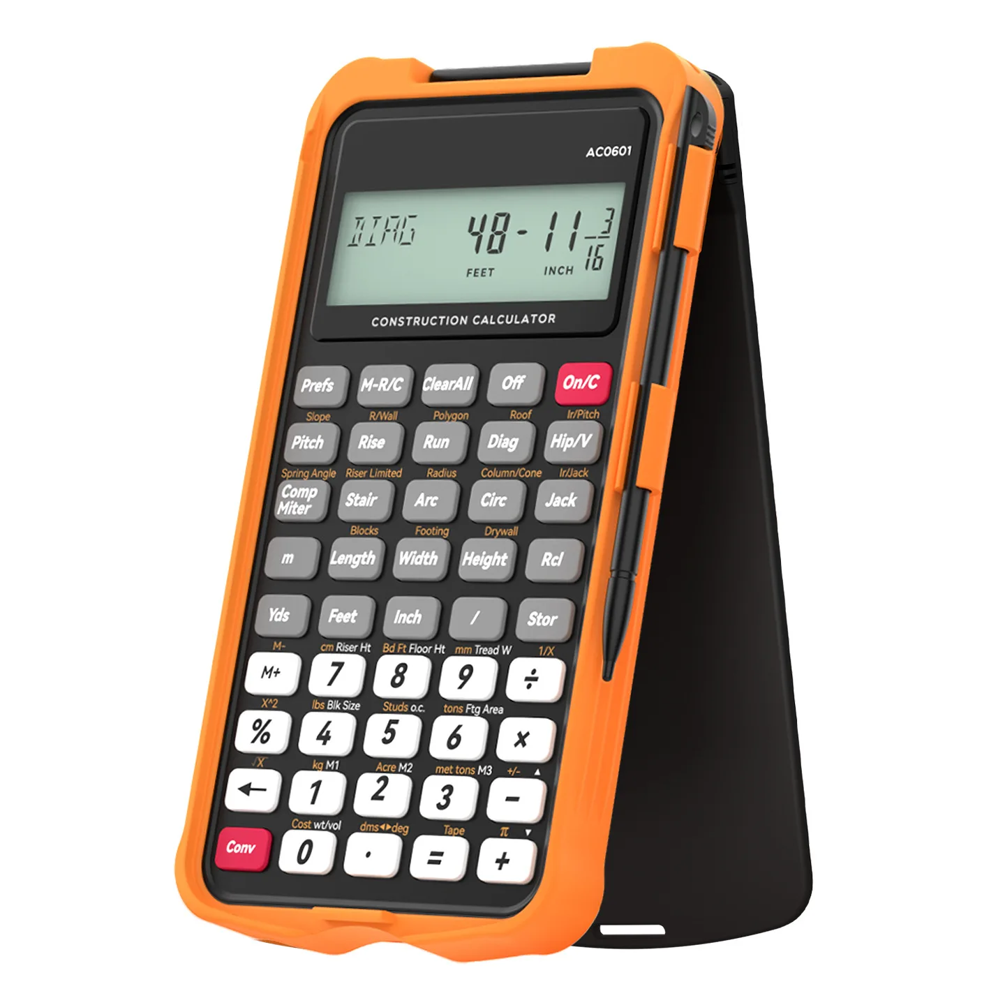 Construction engineering calculator tablet construction worker carpentry frame decoration division