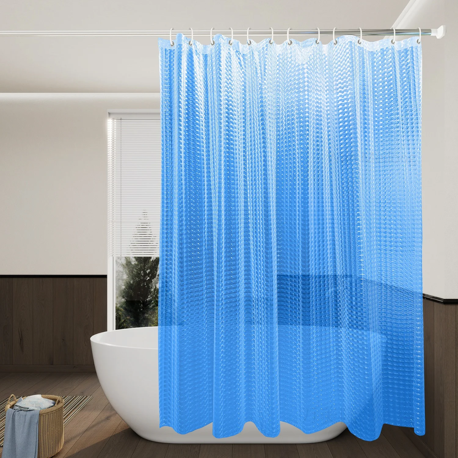 1pc 3D Cat Eye Shower Curtain Waterproof PEVA Semi-Transparent Bathroom Partition With Hooks