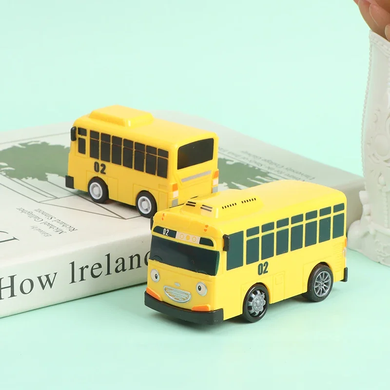 4 pcs/set bus Little Bus Cartoon Pull Back Car Toy Set  Red Yellow Blue Green Bus Car Model Children Kids Educational Gifts