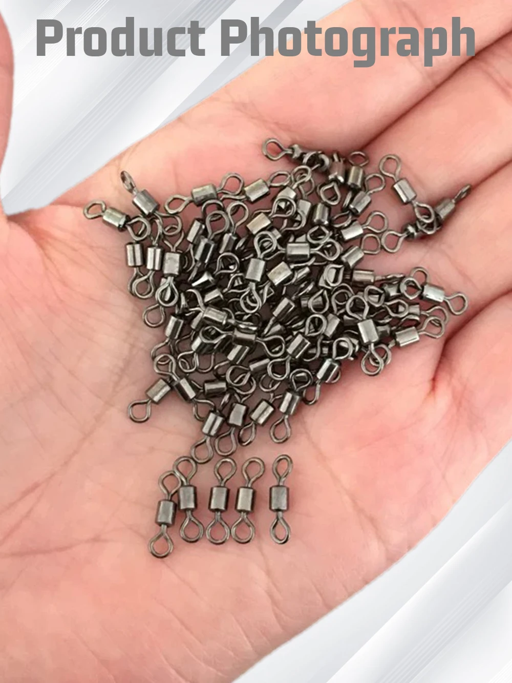 100Pcs Edelstahl Lager Roll Stecker Drehen Barrel Swivel Tackle Box Locken Linie Werkzeug Set Angeln Zubehör – Detail 7