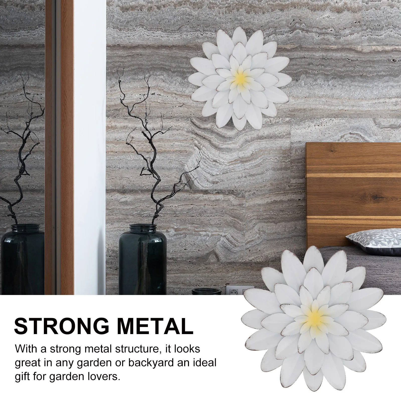 

1pc Nordic Style Iron Flower Decordelicate Hanging Ornament Diy Background Wall Decoration Indoor Scene Decor Simulation Flower