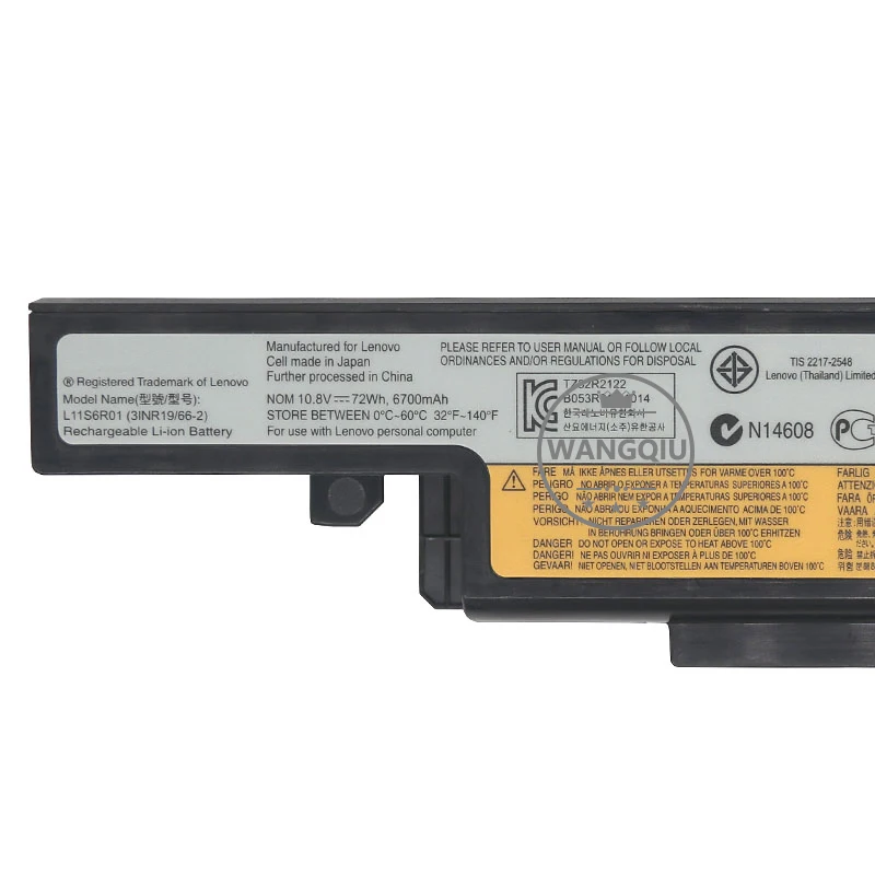 Imagem -03 - Wangqiao-bateria do Portátil para Lenovo Y510p Y490 Y490p Y400 Y410p Y400n Y500 Y500n L11l6r02 L12l6e01 L12s6e01 L11s6r01