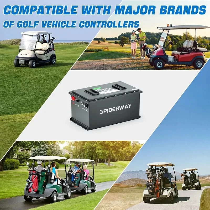 72 V 105 Ah LiFePO4-Lithiumbatterie mit 72 V 25 A Schnellladegerät für EZGO Club Car Golf Cart Reichweite bis zu 70 Meilen