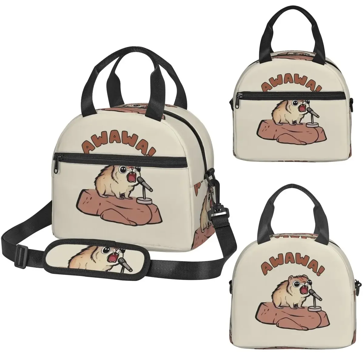 AWAWA Rock Hyrax In Concert Graphic Humor Insulated Lunch Bag for Women Children Portable Food Boxes Thermal Lunch Box Tote