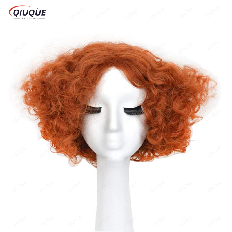 

Mad Hatter Cosplay Wig Alice in Wonderland 2 Short Red Brown Curly Heat Resistant Hair Halloween Carnival Party Wigs + Wig Cap