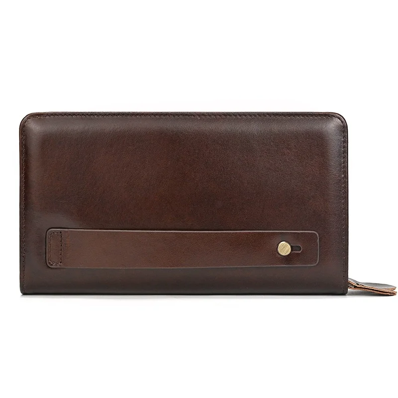 travel-commuting-top-layer-cowhide-handheld-wallet-business-men's-long-zipper-money-clip-coin-purse-male-suede-wallet