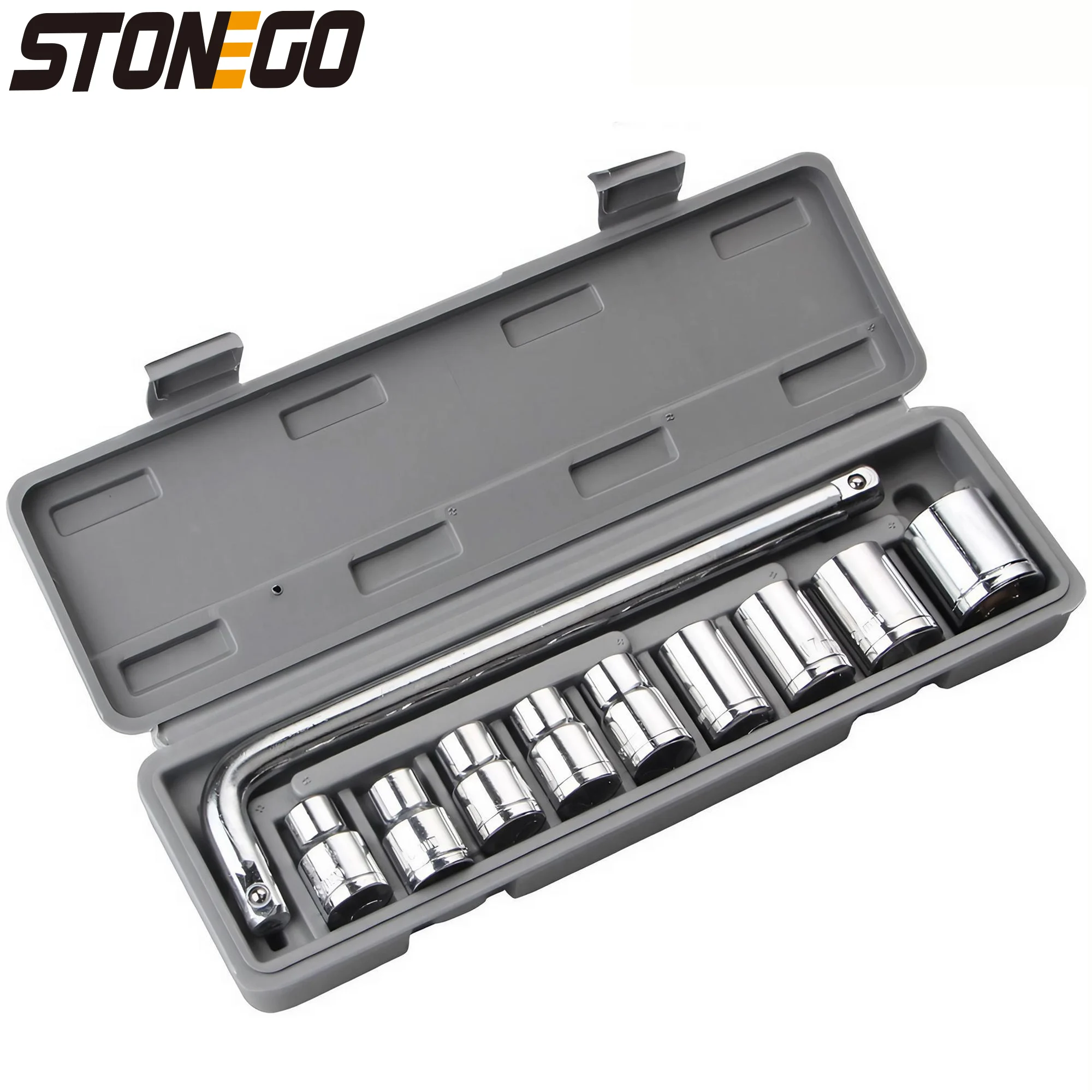 

STONEGO 1Set(10pcs) L-Shape Socket Wrench Set - Portable Auto Car Repairing Tool Kit, 8-21mm