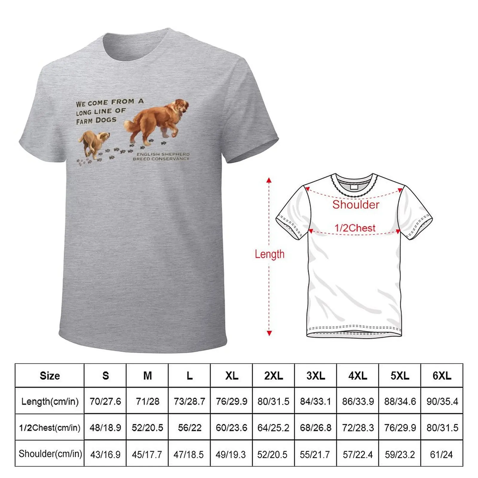 English Shepherd- Long Line of Farm Dogs- Clear Sable T-shirt sports fans graphics oversized t shirt men