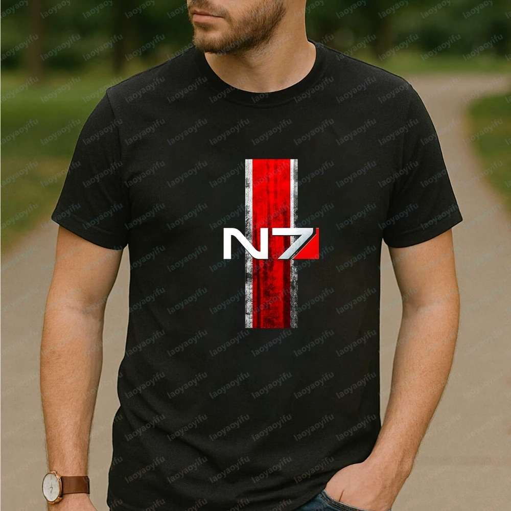 Korean-style Commentary on Men's Clothing, Mass Effect N7 Video Game, Comfortable T-shirts for Both Men and Women