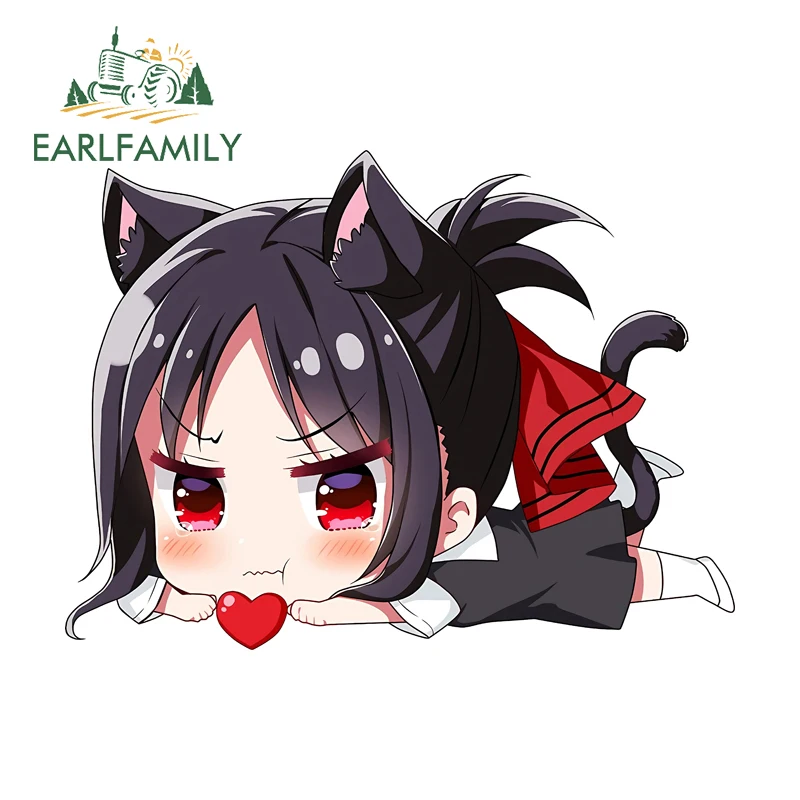 

EARLFAMILY Chib Shinomiya Kaguya: Забавные мультяшные наклейки на багажник автомобиля, солнцезащитные виниловые наклейки для кемперов и автодомов, индивидуальная печать