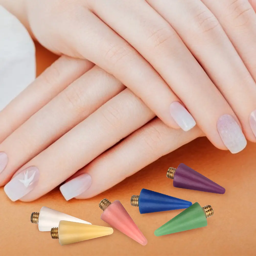 12Pcs Nail Gems Picker Wax Tip Heads in 6 Colors Compatible with Most Rhinestone Pens Nail Art Jewelry DIY Manicure Essential