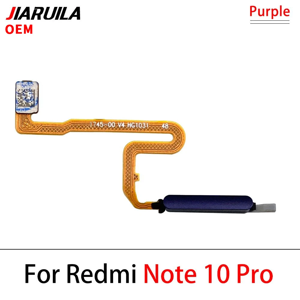 Sensor de impressão digital para Xiaomi, Redmi Note 10 Pro, 10s, 4G, 5G, Home Return Key, Botão Menu, Flex Ribbon Cable