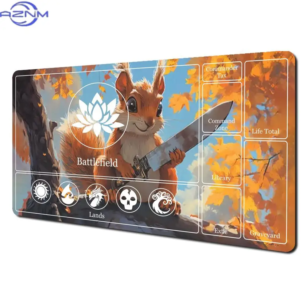Kawaii Cute Squirrel Mouse Pad Fantasy-Themed for   Gamming Playmat Game Play Mat Duel Pads Beginner Card Battles DIY
